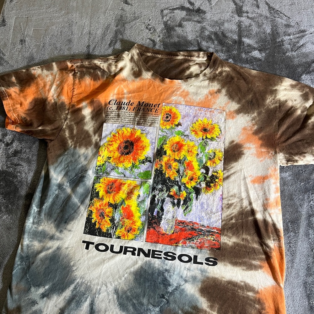 Tournesols Clause Monet France Men's Tie Dye Shirt Tee Size M‎  Artist RARE